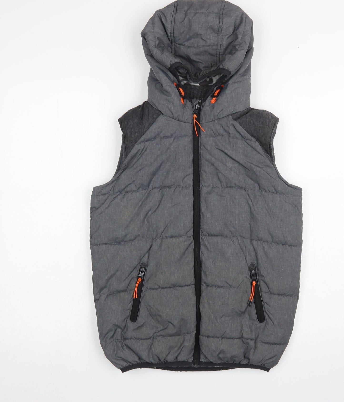 Marks and Spencer Boys Grey Hooded Padded Bodywarmer 11-12 Years