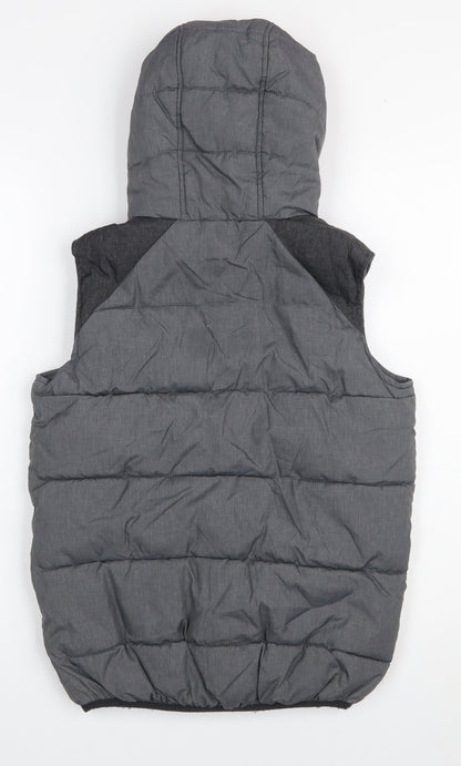 Marks and Spencer Boys Grey Hooded Padded Bodywarmer 11-12 Years