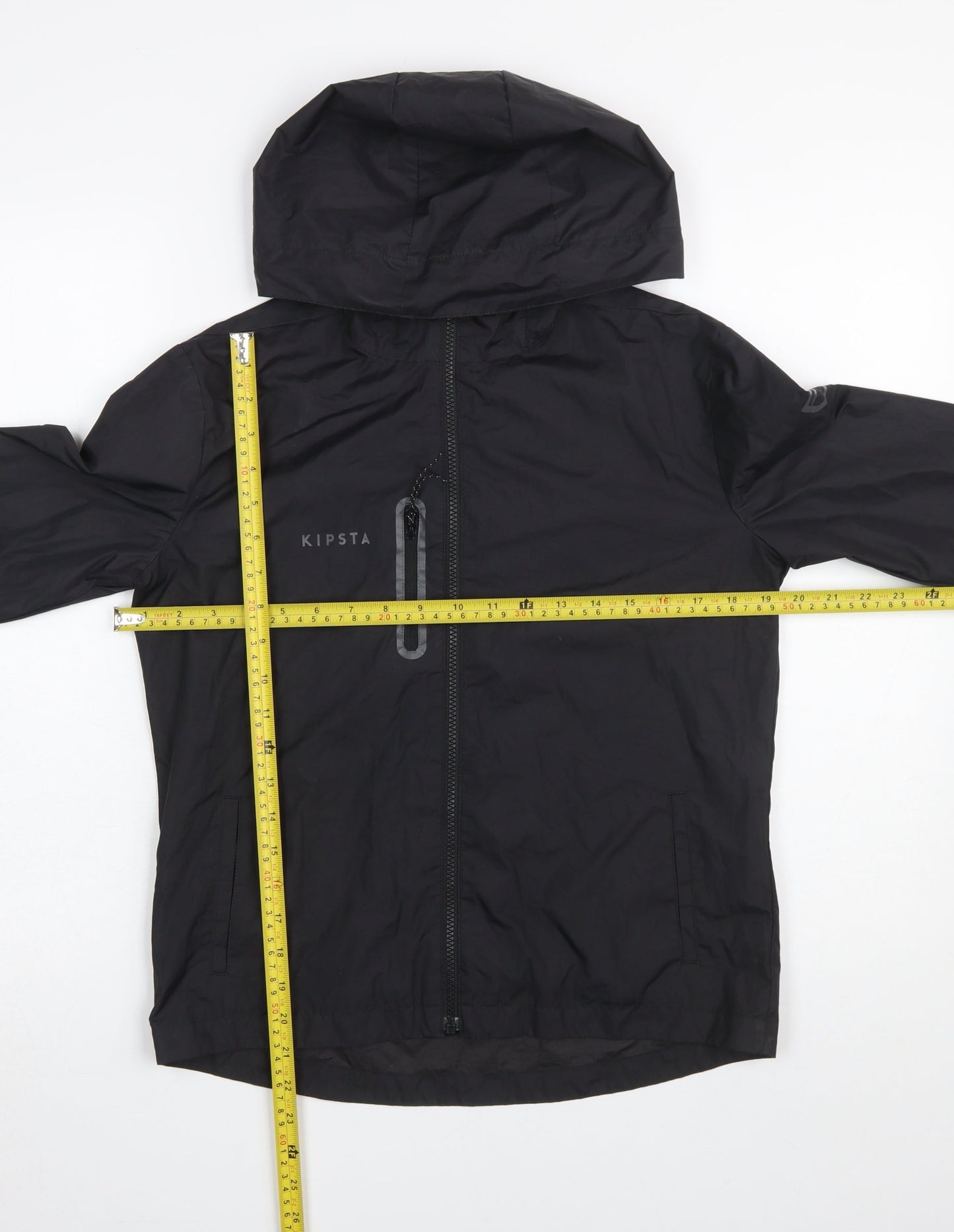Boys UK Size 14 Years Kipsta Black Windbreaker Coat