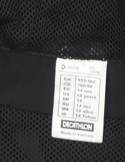 Boys UK Size 14 Years Kipsta Black Windbreaker Coat