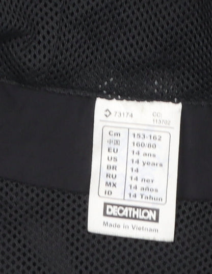 Boys UK Size 14 Years Kipsta Black Windbreaker Coat