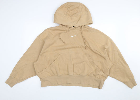 Womens UK Size S Nike Beige Pullover Hoodie