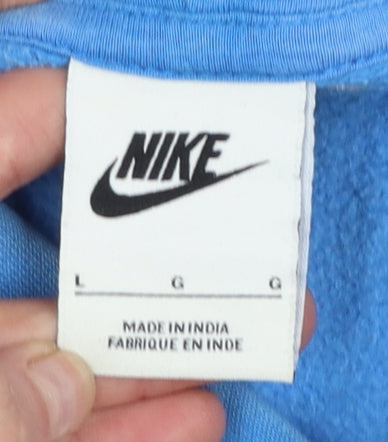 Mens UK Size L Nike Blue Pullover Hoodie