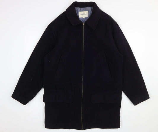 Mens UK Size S Woods & Gray Black Overcoat