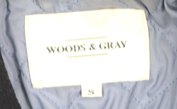 Mens UK Size S Woods & Gray Black Overcoat