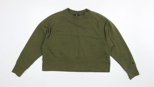 Womens UK Size S Nike Green Pullover Sweatshirt