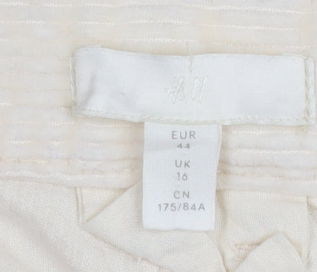 Womens UK Size 16 H&M Regular Fit Chino Beige Trousers