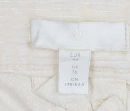 Womens UK Size 16 H&M Regular Fit Chino Beige Trousers