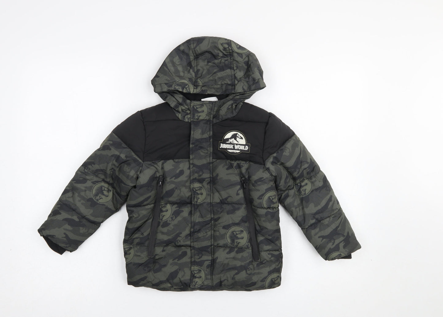 Boys UK Size 3-4 Years Primark Green Puffer Jacket
