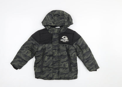 Boys UK Size 3-4 Years Primark Green Puffer Jacket