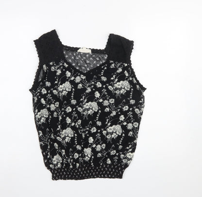 Womens UK Size M Solitaire Black Camisole Blouse
