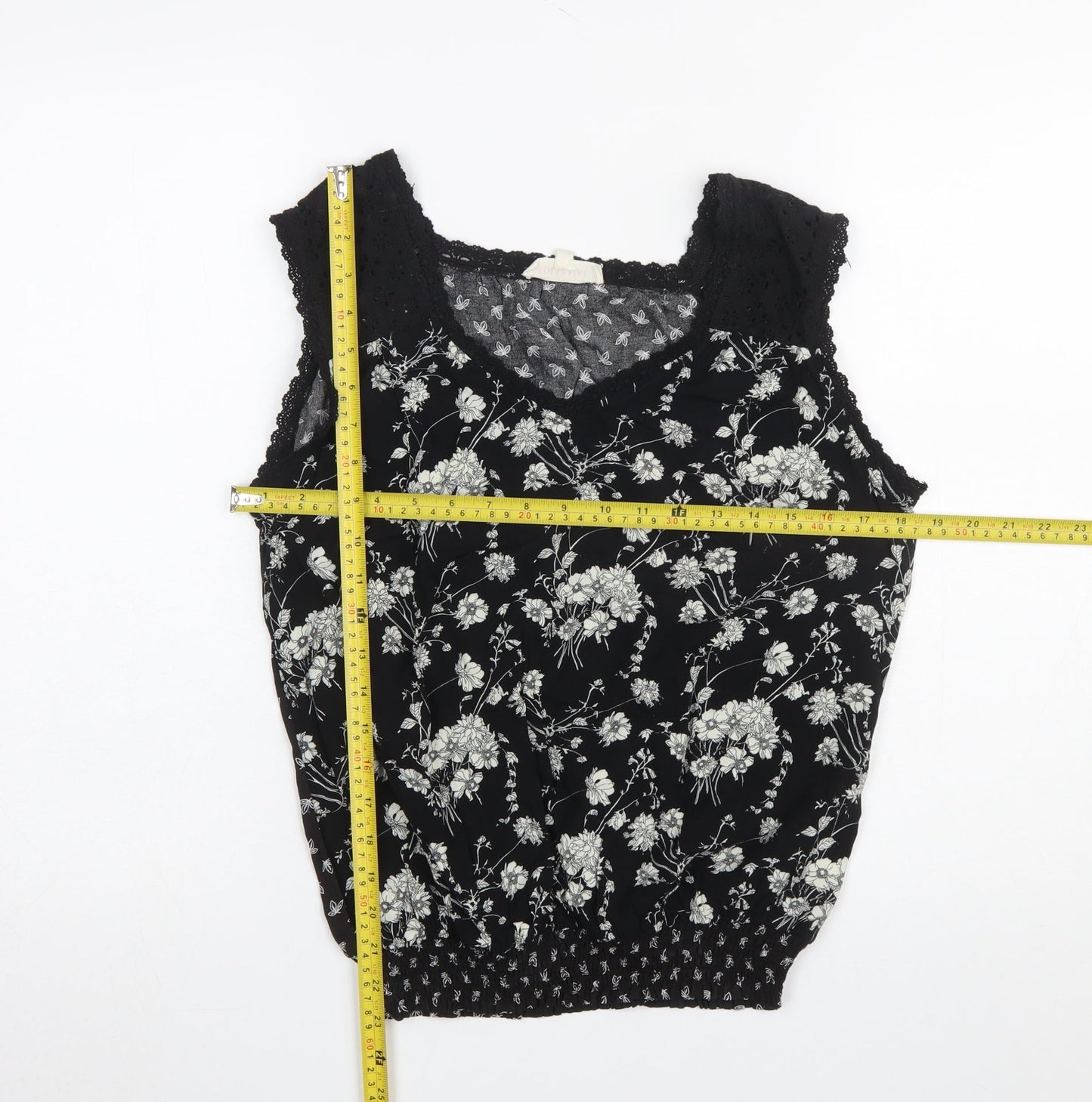Womens UK Size M Solitaire Black Camisole Blouse