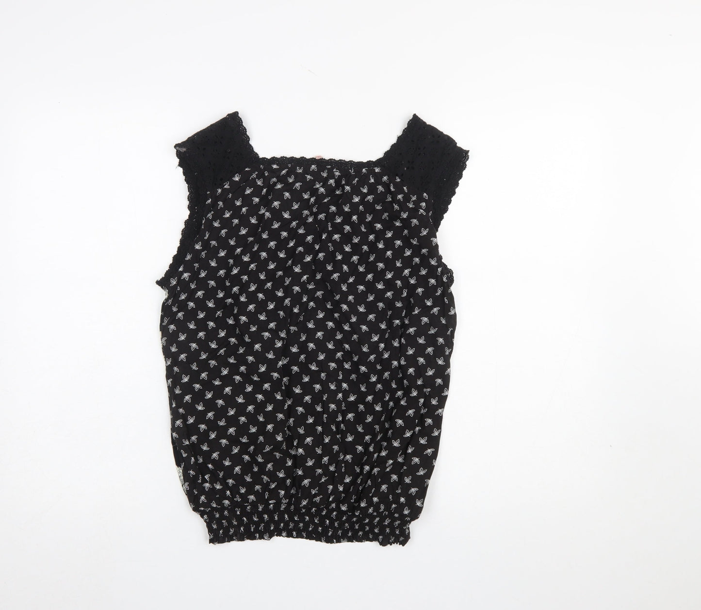 Womens UK Size M Solitaire Black Camisole Blouse