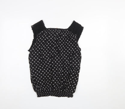 Womens UK Size M Solitaire Black Camisole Blouse