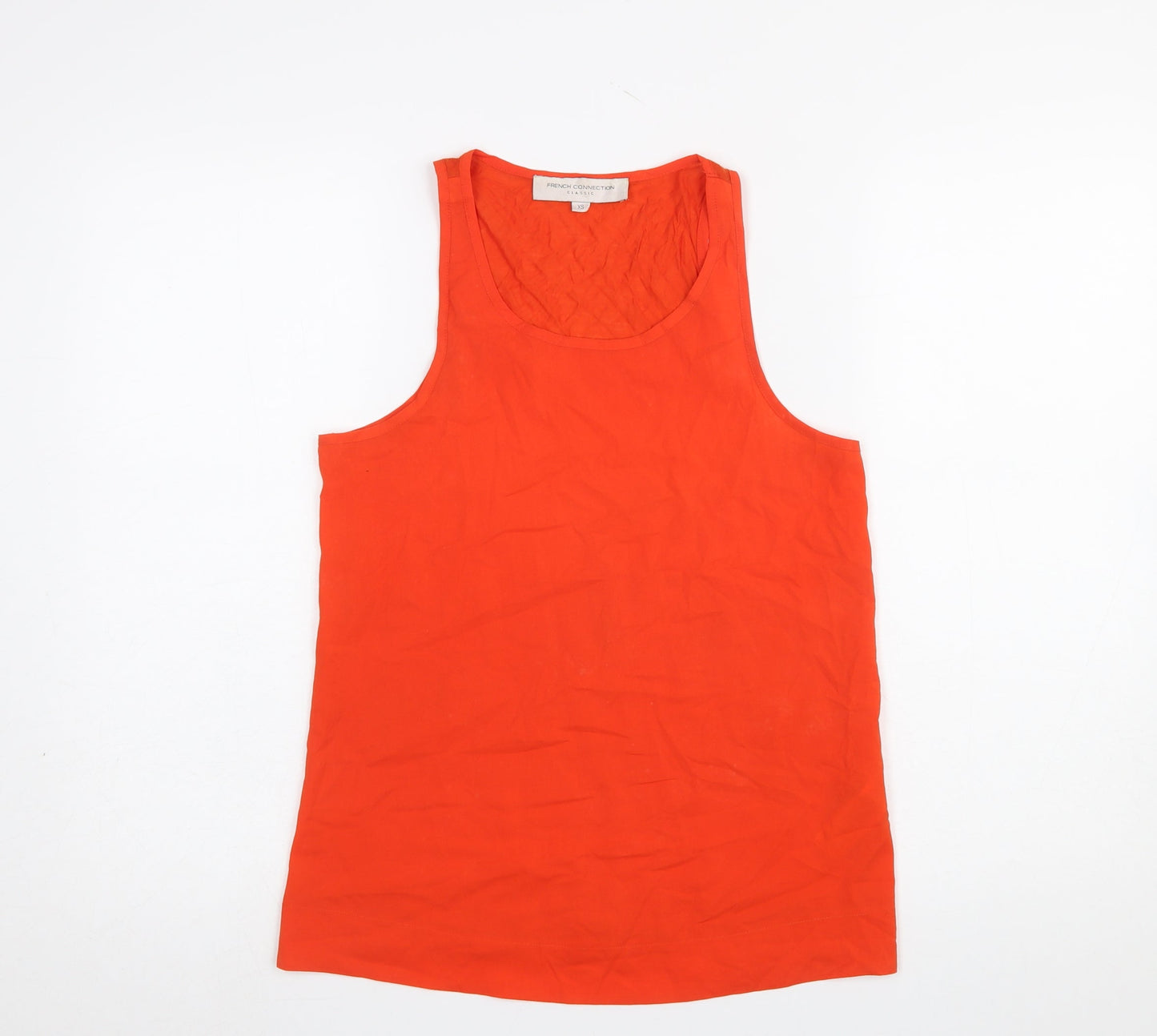 Womens UK Size XS French Connection Orange Basic Tank
