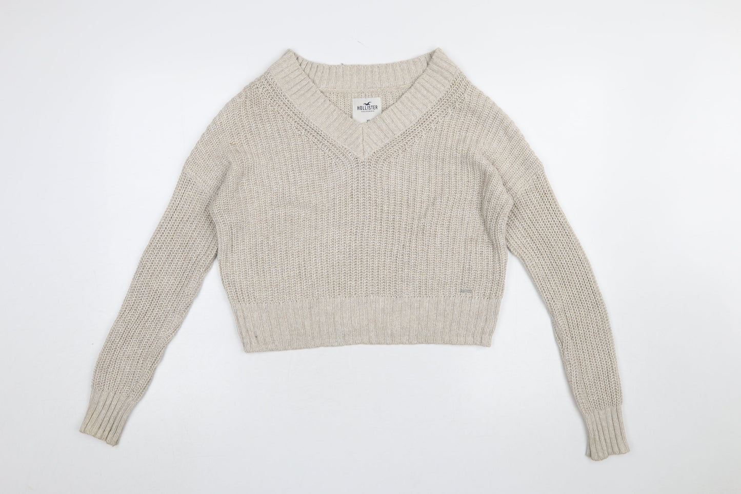 Womens UK Size XS Hollister Beige Pullover Jumper