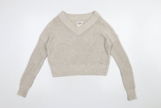 Womens UK Size XS Hollister Beige Pullover Jumper