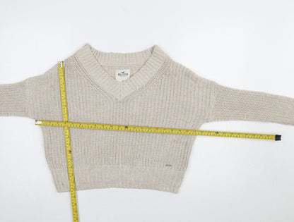 Womens UK Size XS Hollister Beige Pullover Jumper