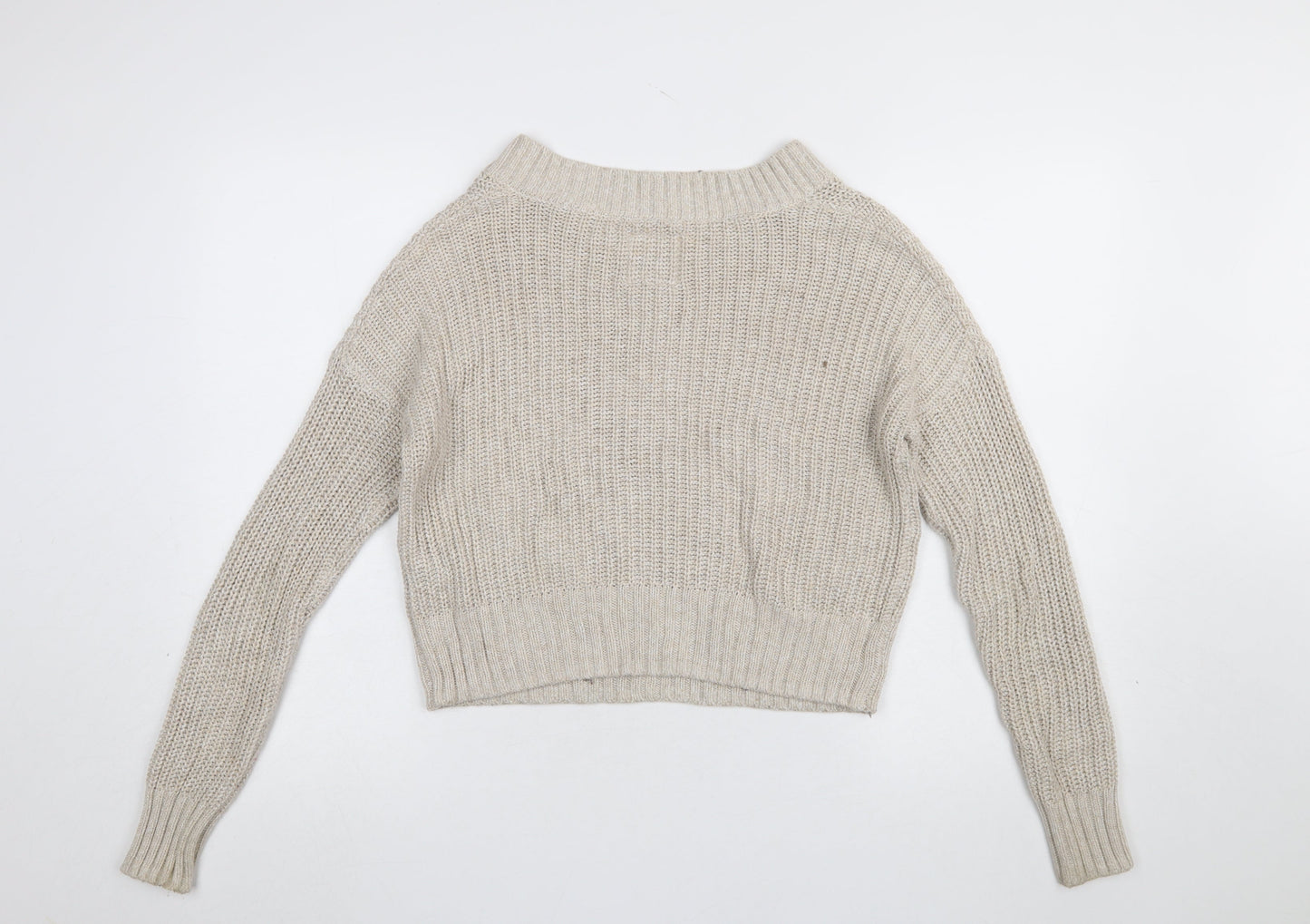 Womens UK Size XS Hollister Beige Pullover Jumper