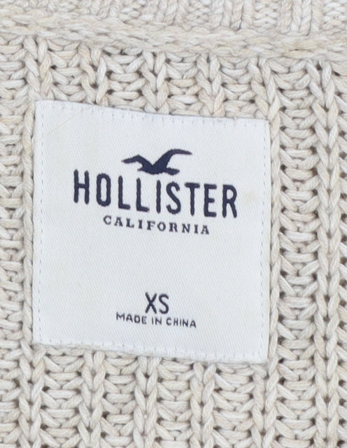 Womens UK Size XS Hollister Beige Pullover Jumper