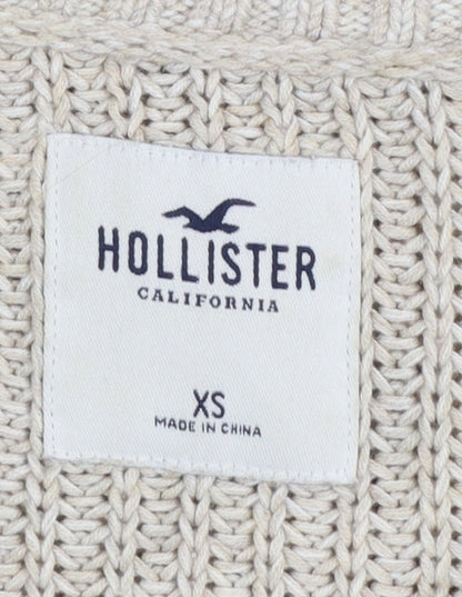 Womens UK Size XS Hollister Beige Pullover Jumper