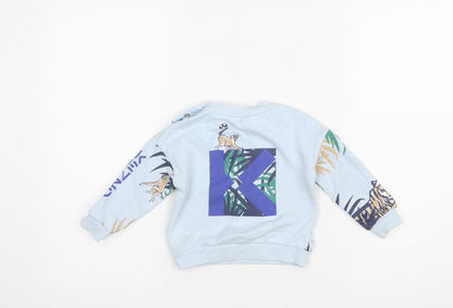 Kenzo Kids Girls Blue Jungle Animal Print Sweatshirt 2 Years