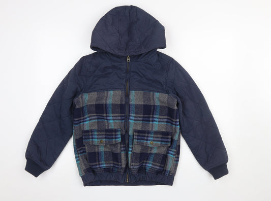 Boys UK Size 10-11 Years FatFace Blue Quilted Coat