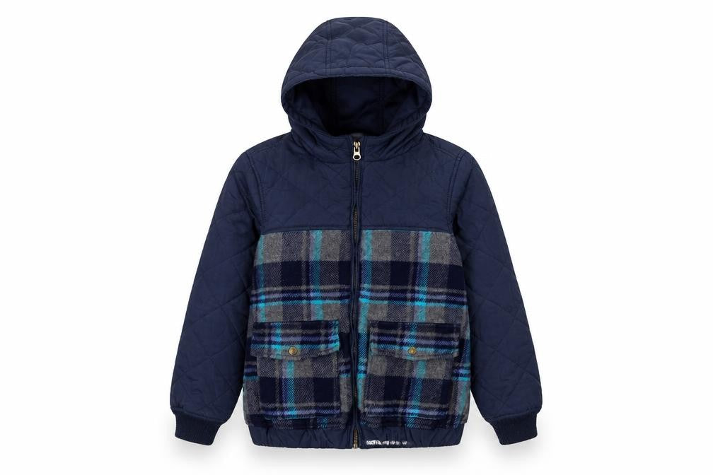 Boys UK Size 10-11 Years FatFace Blue Quilted Coat