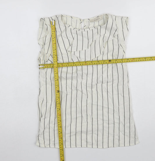 Womens UK Size 6 Oasis White Basic Blouse