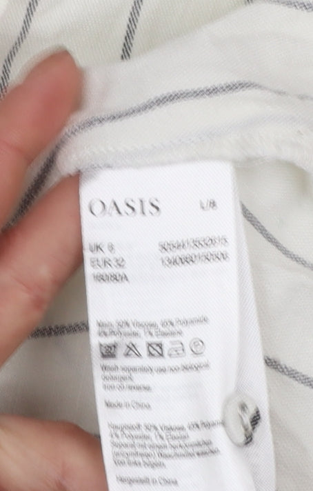 Womens UK Size 6 Oasis White Basic Blouse