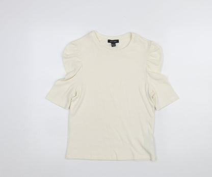 Womens UK Size 14 New Look Ivory Basic T-Shirt