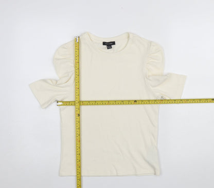 Womens UK Size 14 New Look Ivory Basic T-Shirt