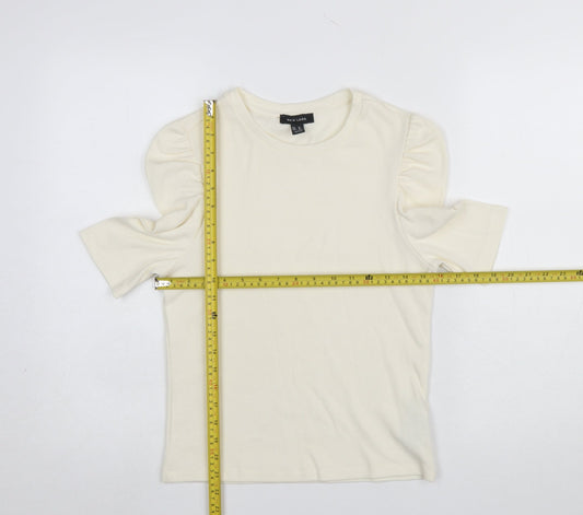 Womens UK Size 14 New Look Ivory Basic T-Shirt