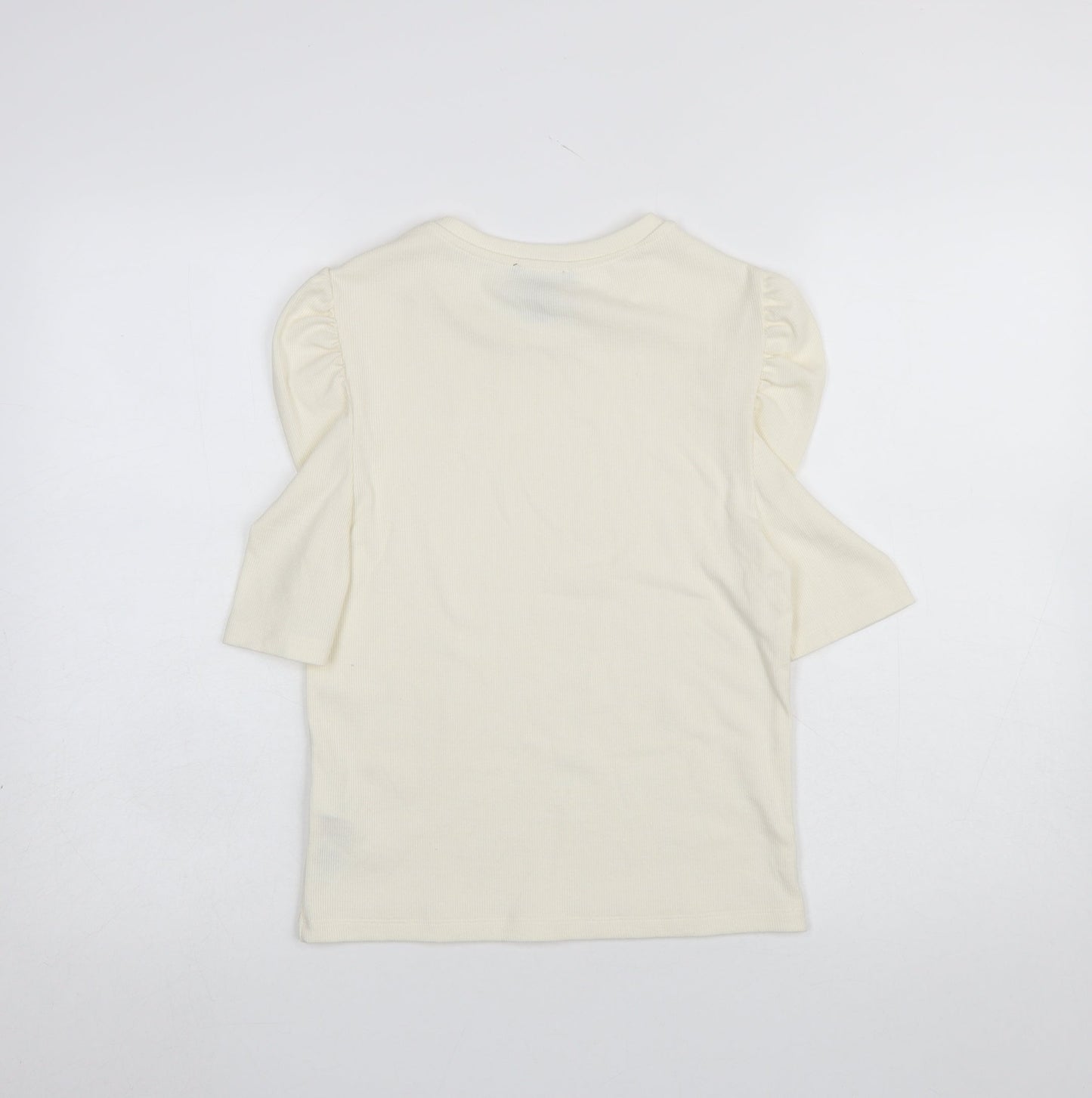 Womens UK Size 14 New Look Ivory Basic T-Shirt