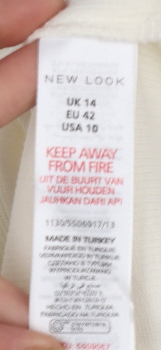 Womens UK Size 14 New Look Ivory Basic T-Shirt