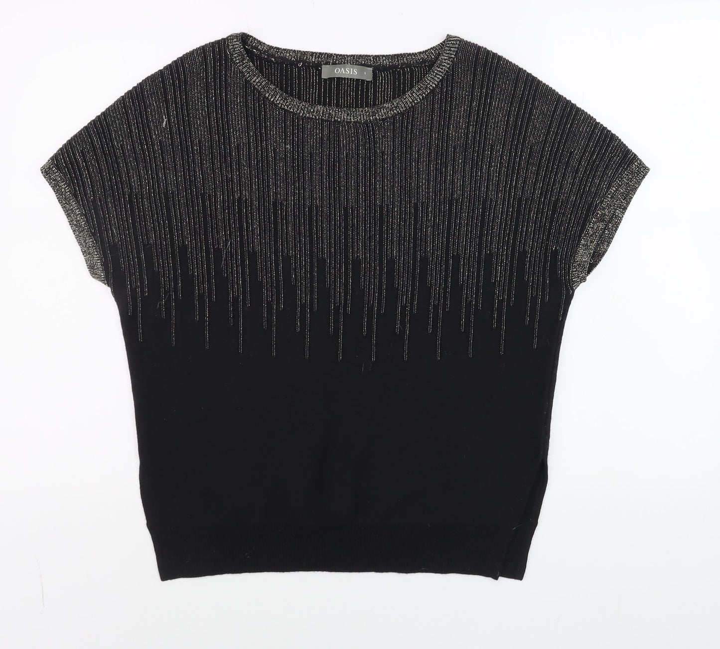 Womens UK Size S Oasis Black Basic T-Shirt