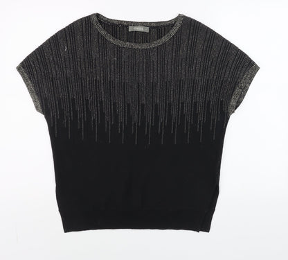 Womens UK Size S Oasis Black Basic T-Shirt