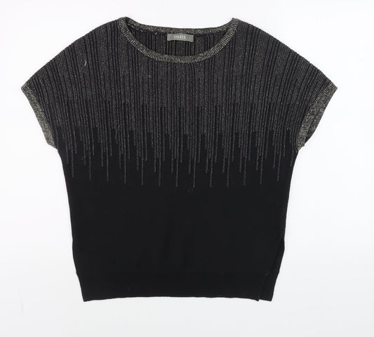 Womens UK Size S Oasis Black Basic T-Shirt