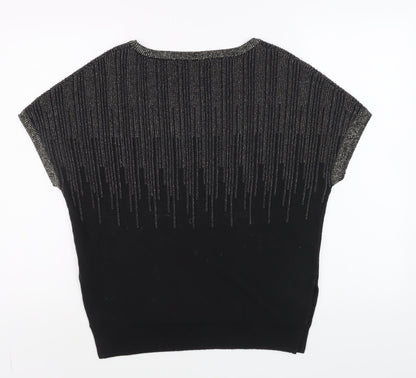 Womens UK Size S Oasis Black Basic T-Shirt