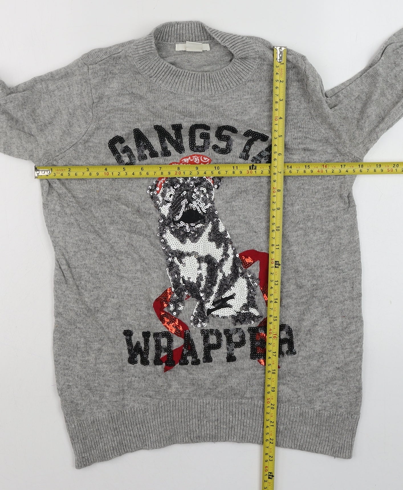 Mens UK Size S H&M Grey Pullover Jumper