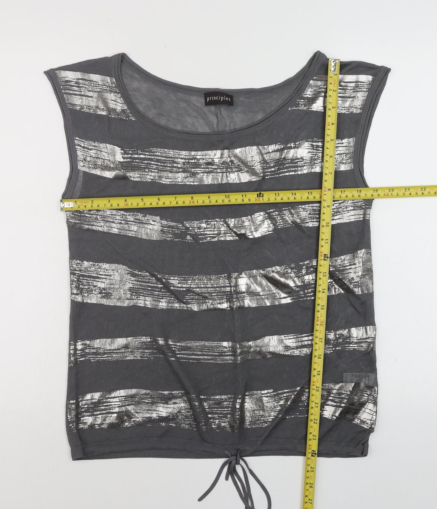 Womens UK Size 14 Principles Grey Basic Tank