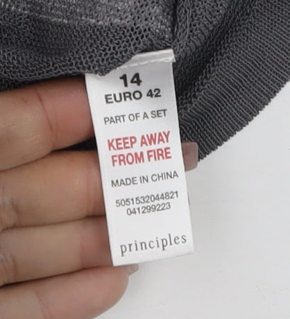 Womens UK Size 14 Principles Grey Basic Tank