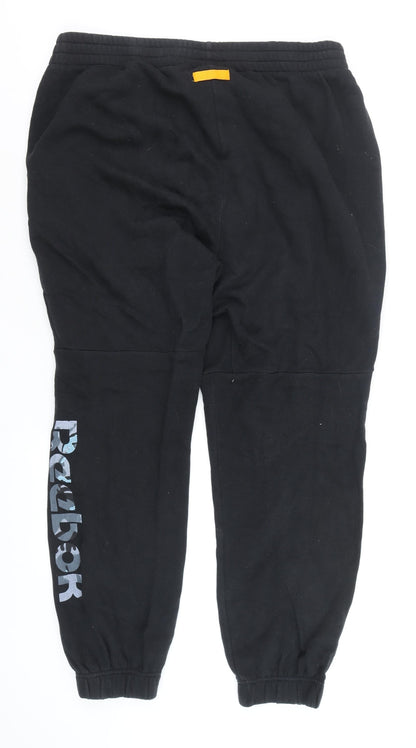 Mens UK Size 30 Reebok Regular Fit Jogger Black Trousers