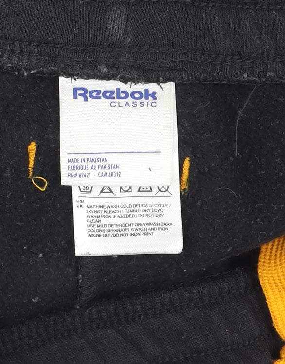 Mens UK Size 30 Reebok Regular Fit Jogger Black Trousers