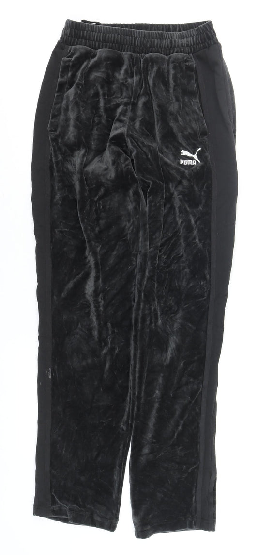 Mens UK Size XS PUMA Regular Fit Track Pants Black Trousers