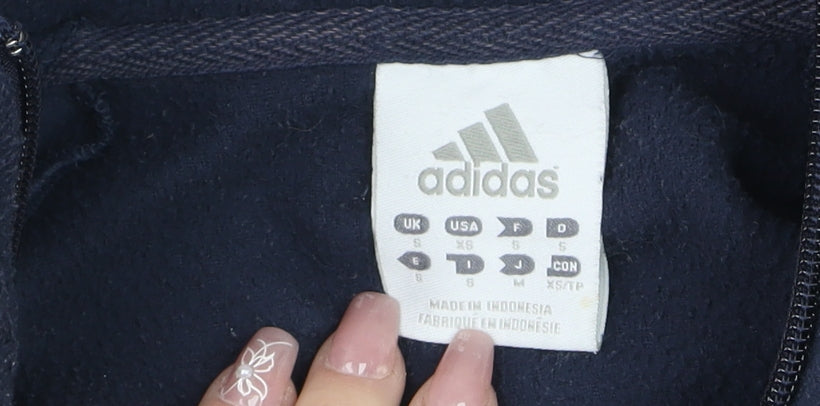 Mens UK Size S adidas Blue Full Zip Sweatshirt