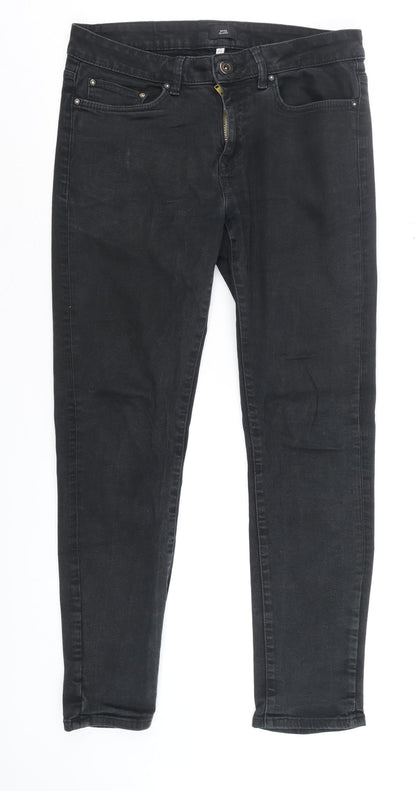 Mens UK Size M River Island Slim Fit Skinny Black Jeans