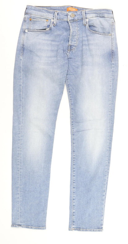Mens UK Size 32 JACK & JONES Slim Fit Straight Blue Jeans