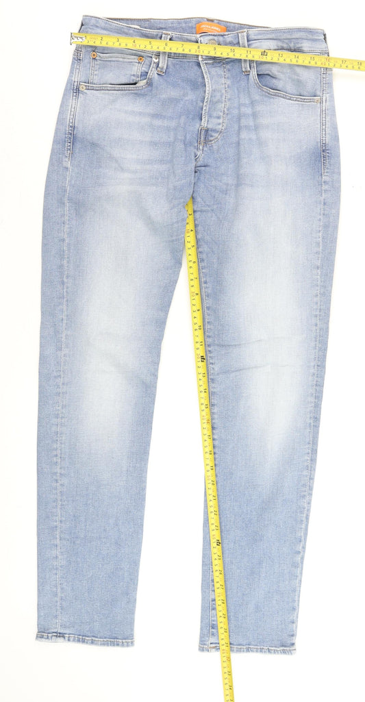 Mens UK Size 32 JACK & JONES Slim Fit Straight Blue Jeans
