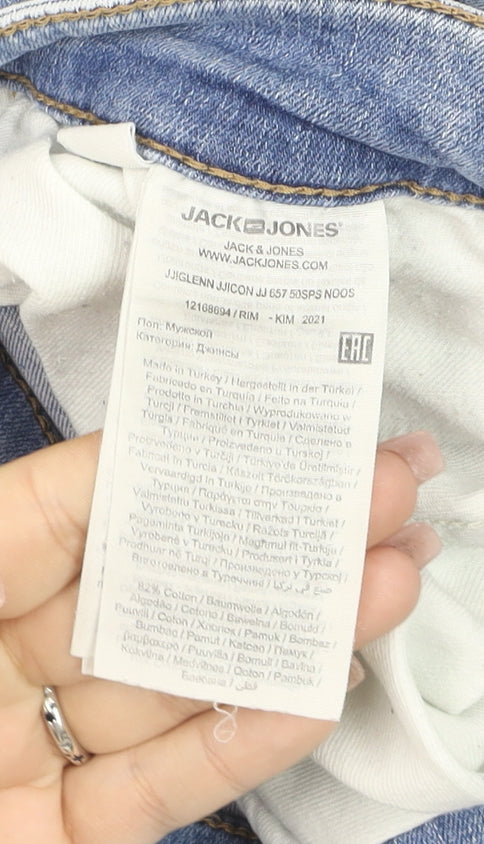 Mens UK Size 32 JACK & JONES Slim Fit Straight Blue Jeans